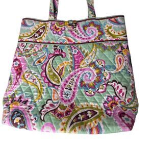 Vera Bradley Tutti Frutti Quilted Fabrick Multi-Colored Paisley Tote Bag Boho